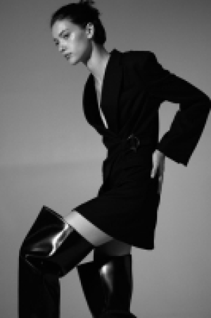 Buckle-detail blazer dress