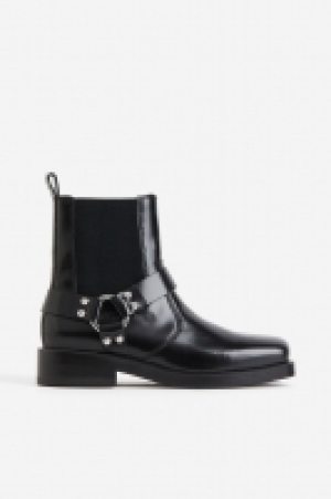 Leather biker boots
