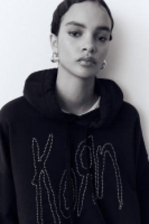 Oversized print-motif hoodie