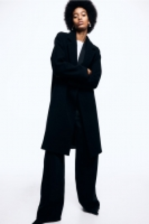 Double-breasted wool-blend coat