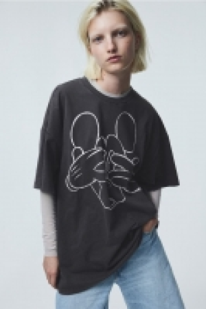 HM  Oversized print-motif T-shirt