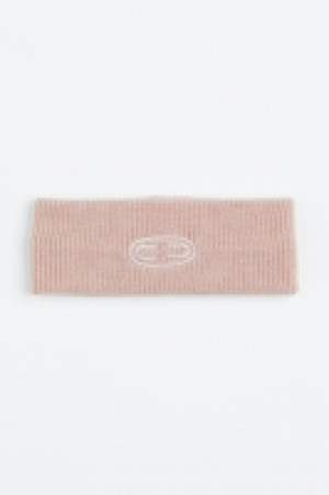 Embroidered rib-knit headband