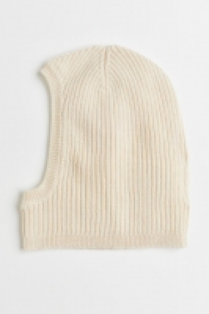 Rib-knit wool balaclava