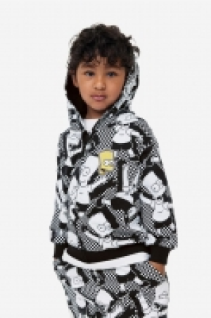 HM  Printed zip-through hoodie