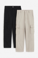HM  2-pack cotton cargo trousers