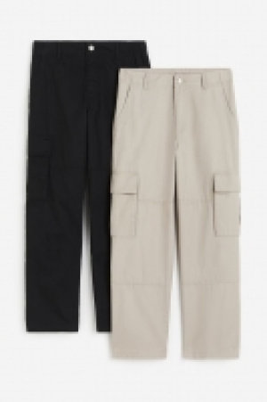 2-pack cotton cargo trousers