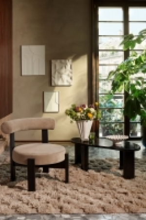 Tufted-pattern wool-blend rug