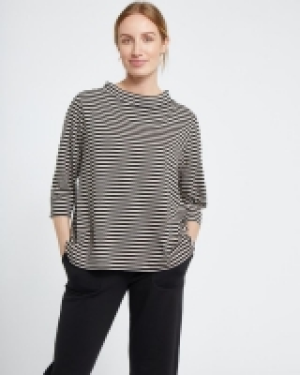 Carolyn Donnelly The Edit Stripe Funnel Neck Top