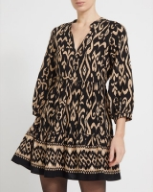 Ikat V Neck Mini Dress