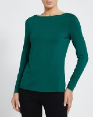 Long-Sleeved Boat Neck Top