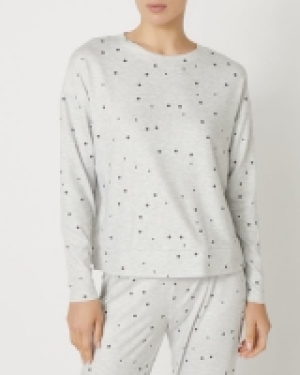 Crew Neck Spot Print Pyjama Top