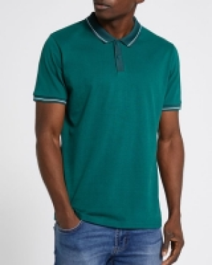 Pure Cotton Striped Placket Polo Shirt