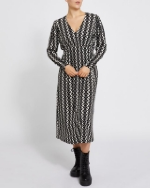 Shirred Waist Midi Jersey Dress