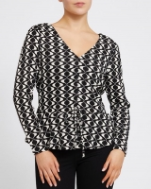 Peplum Long-Sleeved Jersey Top