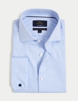Marks and Spencer M&s Sartorial Tailored Fit Pure Cotton Herringbone Shirt