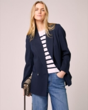 Textured Double-Breasted Blazer