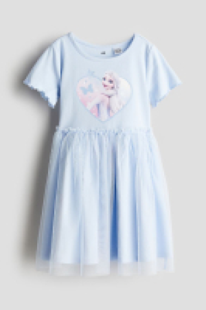 Printed tulle-skirt dress