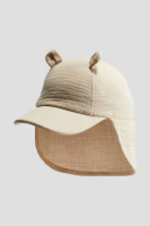 HM  Ear-detail muslin cap