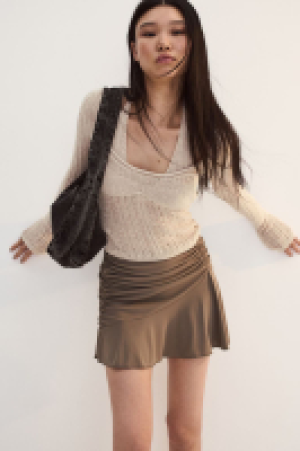 Double-layered ladder-stitch-look top