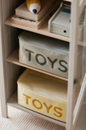 Lidded toy storage basket