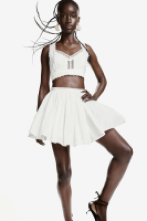 HM  Flared cotton mini skirt