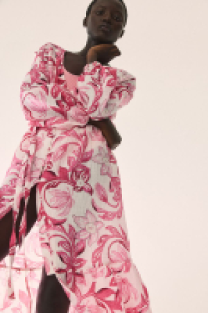 Tie-belt crêpe dress