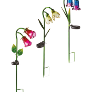 Solar Glass Flower Stake Light