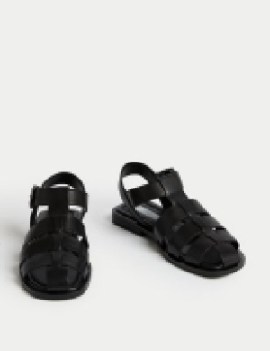 M&s Collection Wide Fit Leather Strappy Sandals