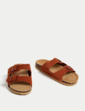M&s Collection Suede Buckle Footbed Mules