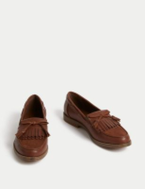 M&s Collection Patent Tassel Bow Loafers