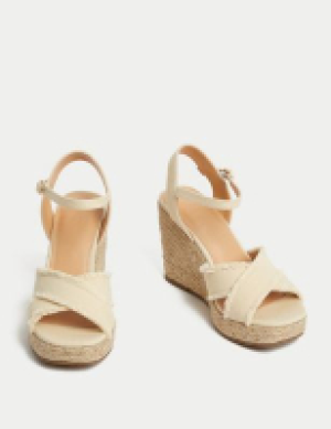 M&s Collection Canvas Buckle Wedge Espadrilles