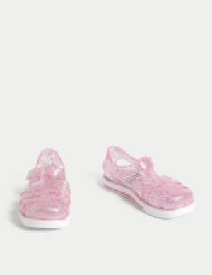 M&s Collection Kids Glitter Riptape Jelly Sandals (4 Small - 13 Small)
