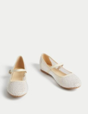 M&s Collection Kids Diamante Ballet Pumps (1 Large - 6 Large)