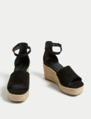 M&s Collection Wide Fit Ankle Strap Wedge Espadrilles