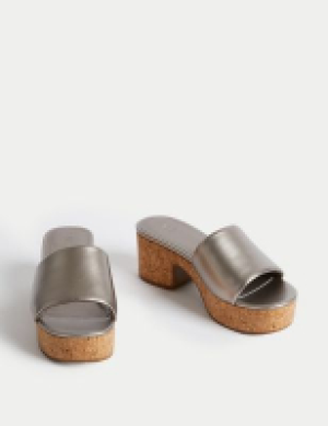 M&s Collection Slip On Platform Open Toe Mules