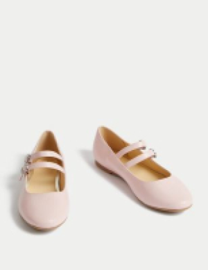M&s Collection Kids Metallic Buckle Ballet Pumps (1 Large - 6 Large)