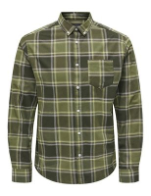 Only & Sons Slim Fit Cotton Rich Check Oxford Shirt