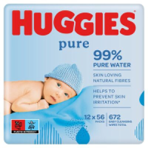 Huggies Pure Baby Wipes 12 Pack 56pce 11.50 €