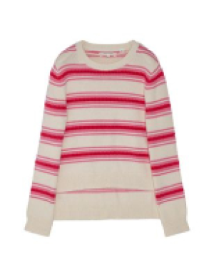 Chinti & Parker Pure Cotton Striped Stepped Hem Jumper