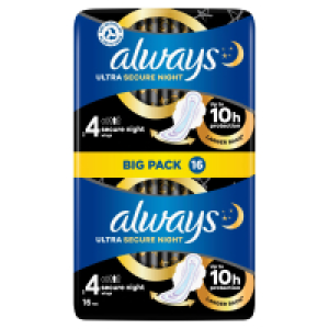 Always Ultra Secure Night Sanitary Towels Size 4 4.69 €
