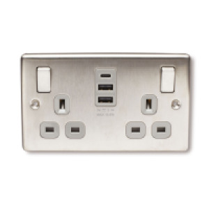 Wall Double Socket With USB