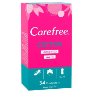 Centra  Carefree Cotton Unscented Panty Liners 34pce