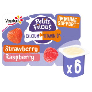 Yoplait Petits Filous Strawberry & Raspberry 6 Pack 1.50 €