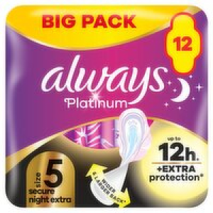 Always Platinum Secure Night Extra Sanitary Towels Size 5 4.69 €