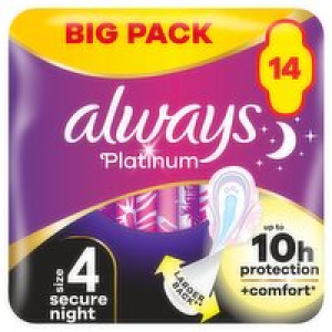 Always Platinum Secure Night Sanitary Towels Size 4 4.69 €