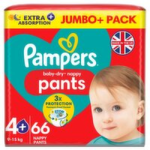 Pampers Baby-Dry Nappy Pants Size 4+ Jumbo+ Pack 16.00 €