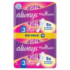 Always Platinum Night Pads with Wings