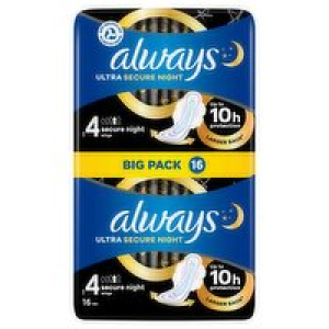 Always Ultra Secure Night Sanitary Towels Size 4 4.69 €