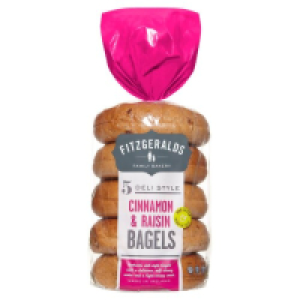 Fitzgeralds Cinnamon and Raisin Bagels 5 Pack