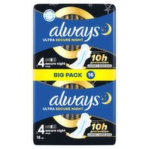 Always Ultra Secure Night Sanitary Towels Size 4